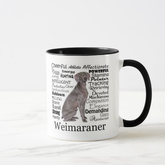 Caneca dos traços de Weimaraner (Direita)