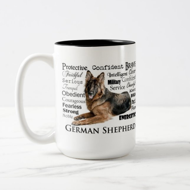 Caneca dos traços do german shepherd (Esquerda)