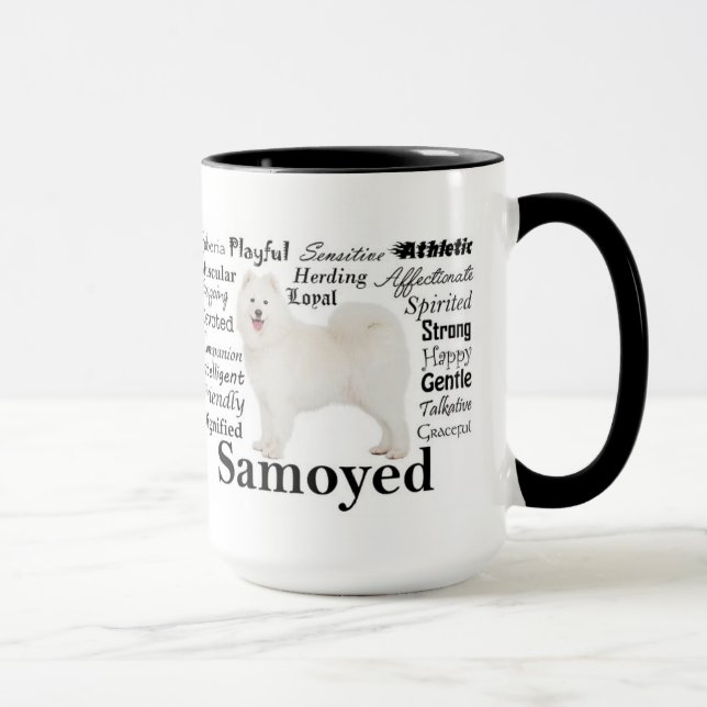 Caneca dos traços do Samoyed (Direita)