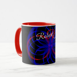 Caneca Double Blueberry Color Geometric Coffee Mug