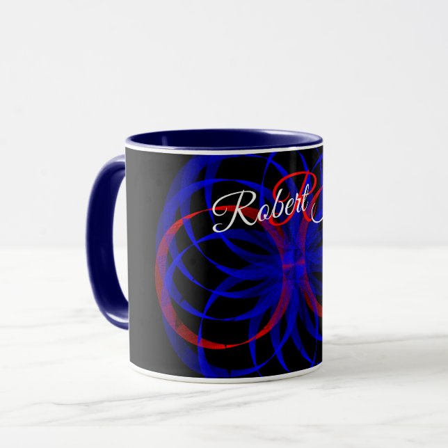 Caneca Double Blueberry Color Geometric Coffee Mug (Frente Esquerda)