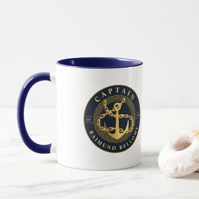 Caneca Dourada Âncora (Com Donut)