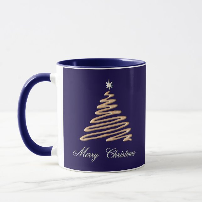Caneca Dourada árvore de Natal com Feliz Natal (Esquerda)