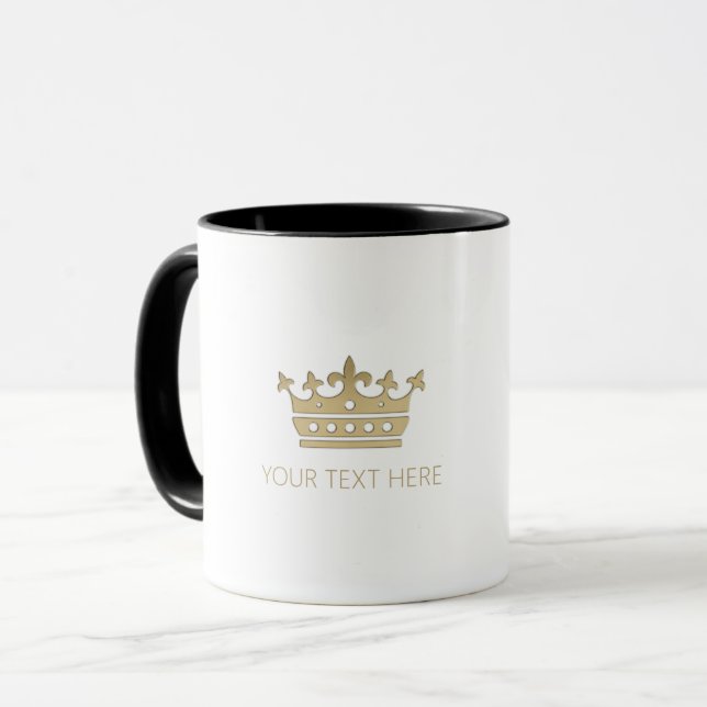 Caneca Dourada Coroa Mug (Frente Esquerda)