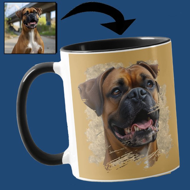 Caneca Dourada Mistura Marigold Black Boxer Dog Lover Fot (Criador carregado)
