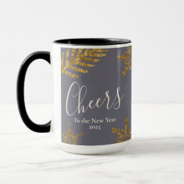 Caneca Dourada neve derrete torcida ao Ano Novo