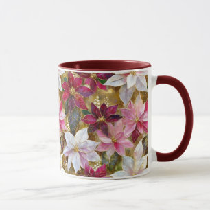 Caneca Dourada Poinsettia Bronze Rosa-Rosa-Rosa-Rosa-Bron