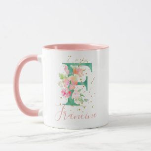 Caneca Dourado Cor de Água, Cor de Água, Cor Floral A, F