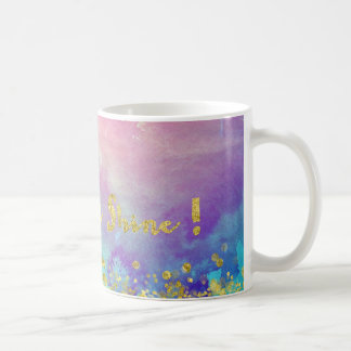 Caneca Dourado da Aquarela da faísca e da faísca
