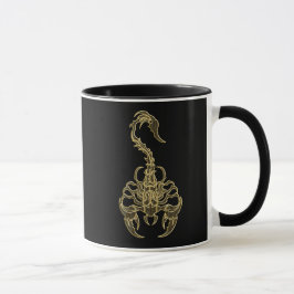 Caneca Dourado escorpião venenoso inseto muito venenoso