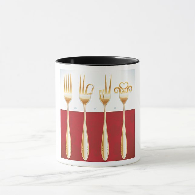 Caneca Dourado Forks Mug (Criador carregado)