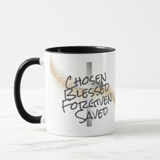 Caneca Dourado Swirl Confetti Silver Cross Christian (Esquerda)