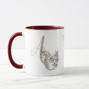Caneca Dove Elegant Monograma Inicial A Personalizado