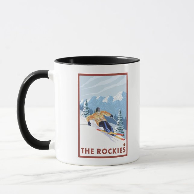 Caneca Downhill Snow Skier - As Rochosas (Esquerda)