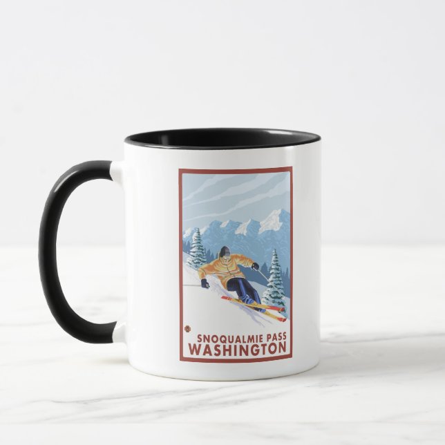 Caneca Downhill Snow Skier - Snoqualmie Pass, WA (Esquerda)