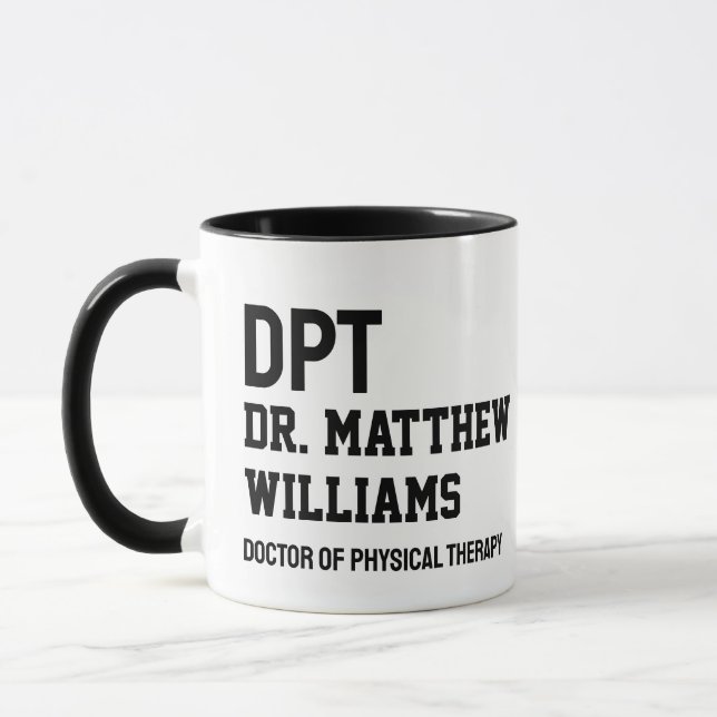 Caneca DPT Personalizado Doutorado em Presente de Terapia (Esquerda)
