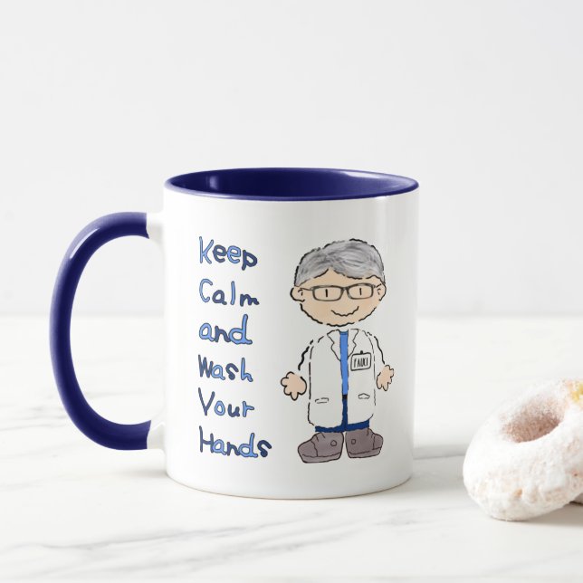 Caneca Dr. Fauci| Fique Calmo e Lave Suas Mãos| Corona (Com Donut)