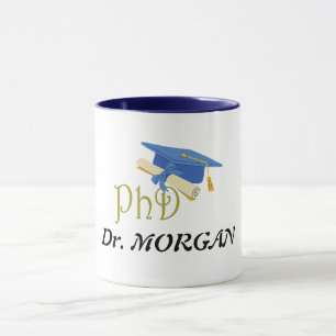 Caneca Dr. (Seu nome) Parabéns para Formandos PhD