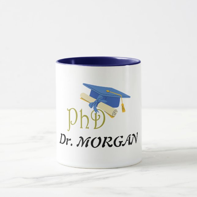 Caneca Dr. (Seu nome) Parabéns para Formandos PhD (Centro)