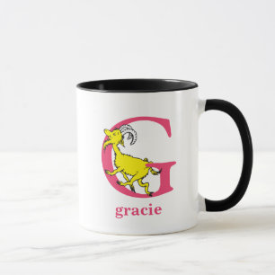 Caneca Dr. Seuss ABC: Carta G - Rosa   Adicione seu nome