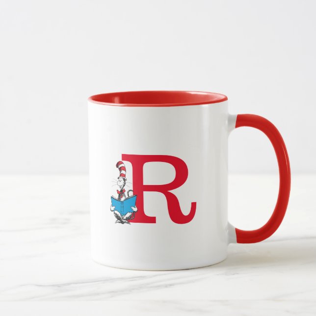 Caneca Dr. Seuss Cat no Chapéu - Leitura do Monograma R (Direita)