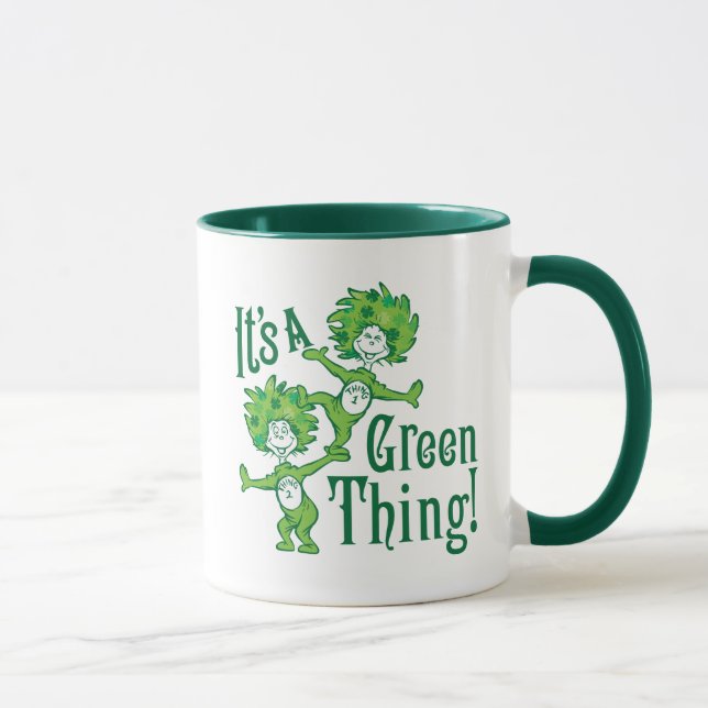 Caneca Dr. Seuss | Coisa 1 Coisa 2 Design Verde (Direita)