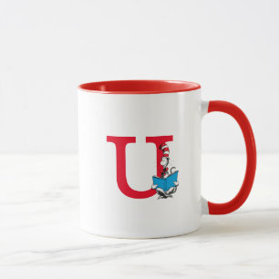 Caneca Dr. Seuss Gato no Chapéu - Monograma de Leitura U