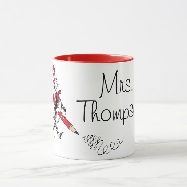 Caneca Dr. Seuss | Gato no Chapéu Nome Escrito (Centro)