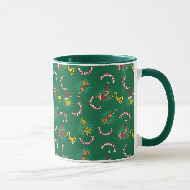 Caneca Dr. Seuss | Grpolegadas | Padrão de Grinchmas de F (Direita)