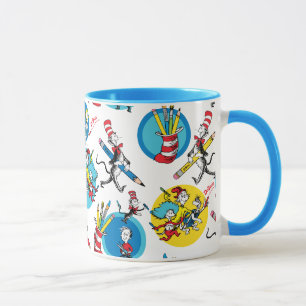 Caneca Dr. Seuss Personagens Com Lápis Padrão