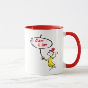 Caneca Dr. Seuss Sam-I-Am Segurando Placa