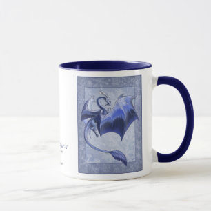 Caneca Dragão azul da arte da natureza da fantasia do