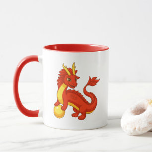 Caneca Dragão Chinês Vermelho