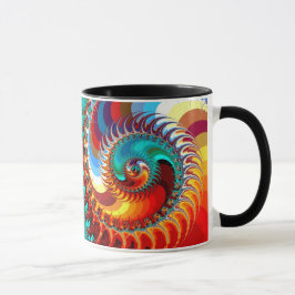 Caneca Dragão - Fractal Colorido Espiral