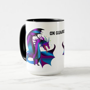 Caneca Dragão Preto, Roxo Azul Na Diversão Da Guarda