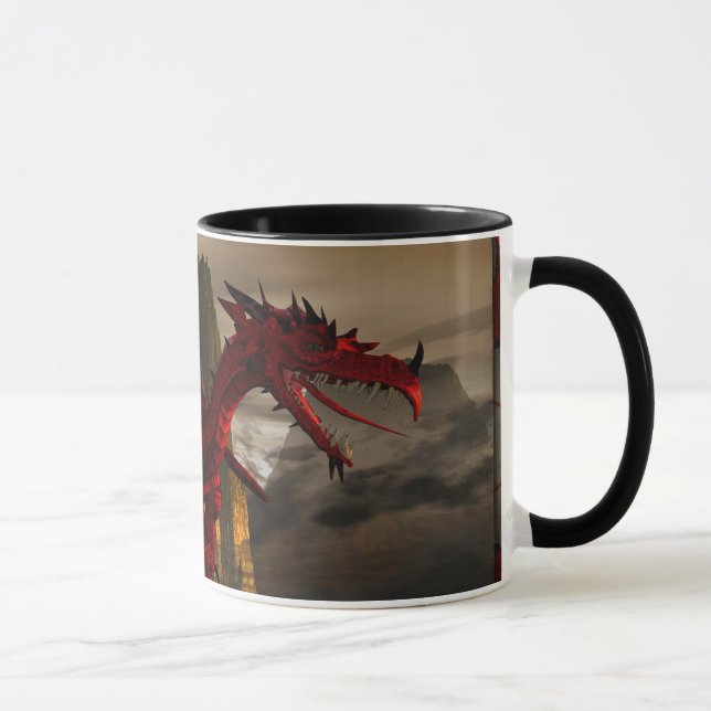 Caneca Dragão Vermelho Na Montanha (Direita)