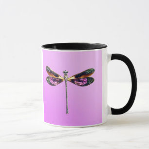 Caneca Dragonfly - prata, ouro, roxo e preto