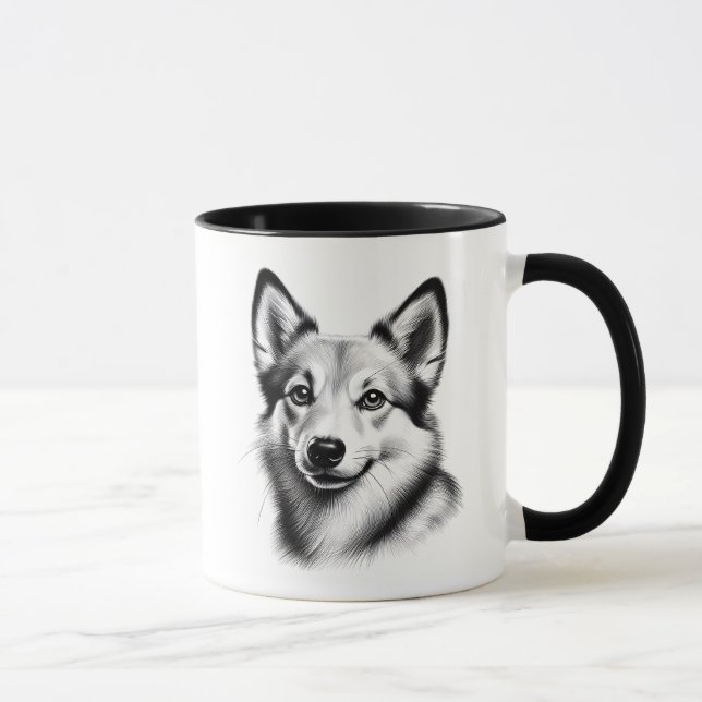 Caneca Drawing Norwegian Lundehund (Direita)