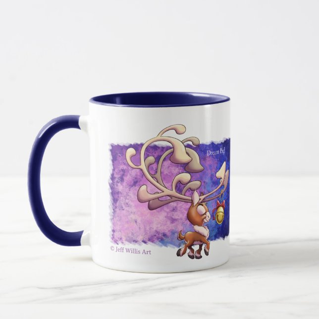 Caneca DREAM BIG CHRISTMAS REINDEER de Jeff Willis Art (Esquerda)