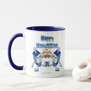 Caneca Dreidels Dançantes e Rosquinhas de Hanukkah
