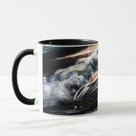 Caneca Drifação de Carro Esportivo Negro de Alta Velocida