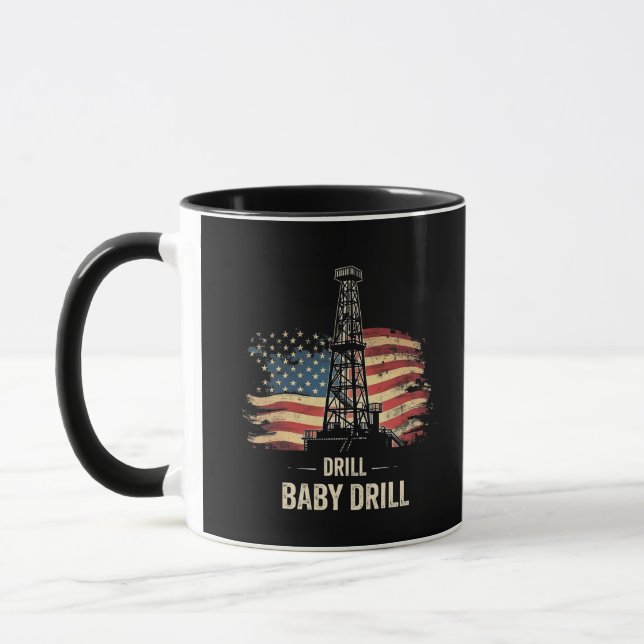 Caneca Drill Baby Drill American Trump Energy Economy (Esquerda)