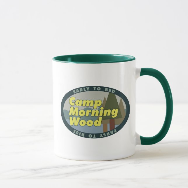 Caneca Drinkware da madeira da manhã do acampamento (Direita)
