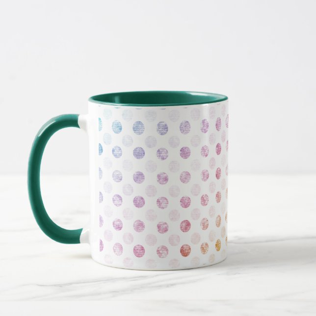 Caneca Drinkware de Padrão de Bolinhas do Arco-Íris para  (Esquerda)