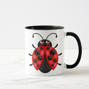 Caneca Drinkware Red Ladybug de Cartoon Personalizável