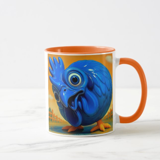 Caneca Drôle de poule bleue (Direita)
