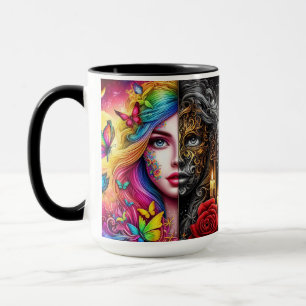 Caneca Dualidade Elfica Mágica - Reinos do Dia e da Noite