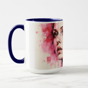 Caneca Dualidade Vermelha e Azul - Retratos gêmeos na Rua
