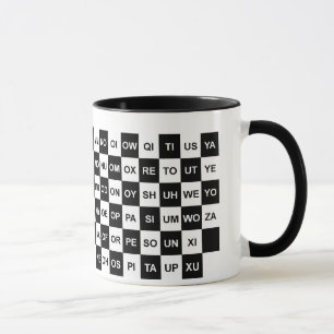 Caneca Duas letras: preto e branco