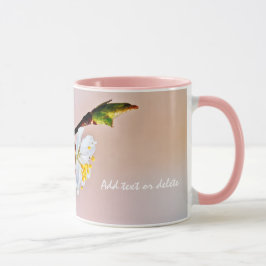 Caneca Duas Lindas Flores Apricot Japonesas